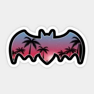 Bat Beautiful Sunset Beach Palm Tree Sticker